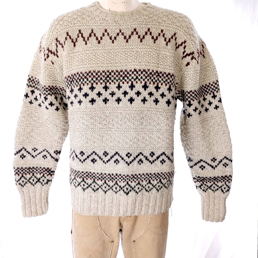 Polo Ralph Lauren Vintage Hand Knit Wool Sweater Sz M EUC